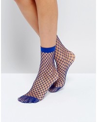 Женские синие носки в крупную сеточку от Asos