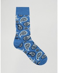 Синие носки с "огурцами"
