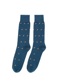 Мужские синие носки с принтом от Paul Smith