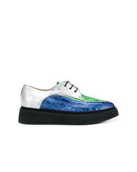 Синие оксфорды с пайетками