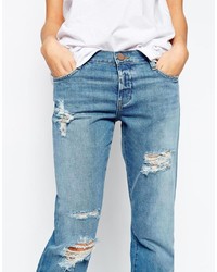 Синие рваные джинсы-бойфренды от Brady