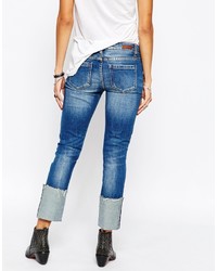 Синие рваные джинсы-бойфренды от Blank NYC