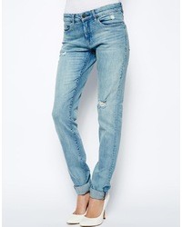 Синие рваные джинсы-бойфренды от Blank NYC