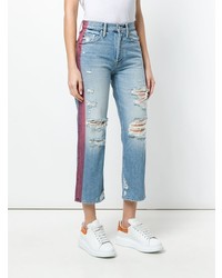 Синие рваные джинсы-бойфренды от Mother