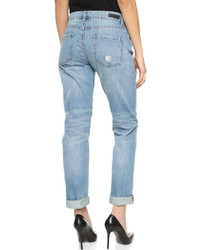 Синие рваные джинсы-бойфренды от Blank