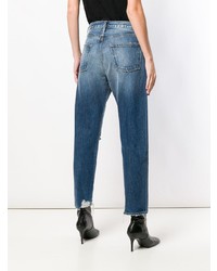 Синие рваные джинсы-бойфренды от Frame Denim