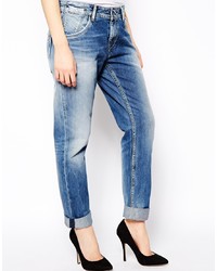 Синие рваные джинсы-бойфренды от Pepe Jeans