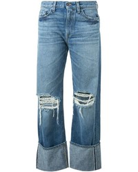 Синие рваные джинсы-бойфренды от Simon Miller