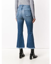 Синие рваные джинсы-клеш от Frame Denim