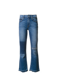 Синие рваные джинсы-клеш от Derek Lam 10 Crosby