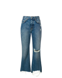 Синие рваные джинсы-клеш от Grlfrnd
