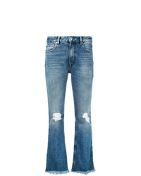 Синие рваные джинсы-клеш от MSGM