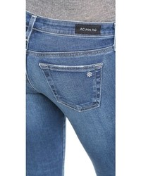 Синие рваные джинсы скинни от AG Jeans