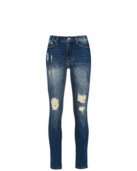Синие рваные джинсы скинни от Amapô