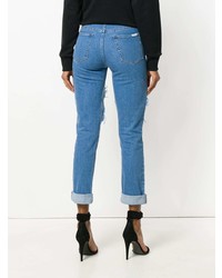 Синие рваные джинсы скинни от Forte Dei Marmi Couture
