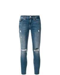 Синие рваные джинсы скинни от Calvin Klein Jeans