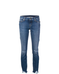 Синие рваные джинсы скинни от Cambio