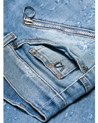 Синие рваные джинсы скинни от Versace Jeans