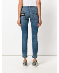 Синие рваные джинсы скинни от Dolce & Gabbana