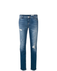 Синие рваные джинсы скинни от Emporio Armani