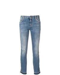 Синие рваные джинсы скинни от Ermanno Scervino