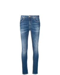Синие рваные джинсы скинни от Frankie Morello