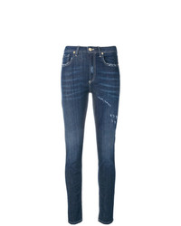 Синие рваные джинсы скинни от Frankie Morello