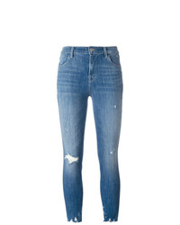 Синие рваные джинсы скинни от J Brand