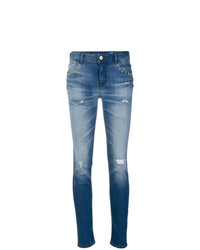 Синие рваные джинсы скинни от Just Cavalli