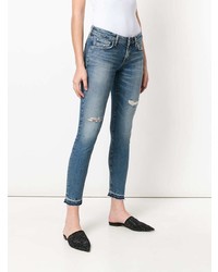 Синие рваные джинсы скинни от Agolde