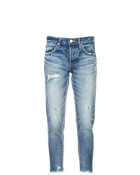 Синие рваные джинсы скинни от Moussy Vintage