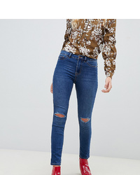 Синие рваные джинсы скинни от New Look Tall