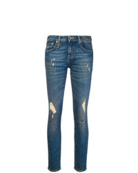 Синие рваные джинсы скинни от R13