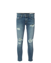Синие рваные джинсы скинни от rag & bone/JEAN
