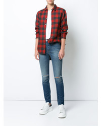 Синие рваные джинсы скинни от Grlfrnd