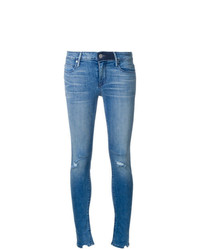 Синие рваные джинсы скинни от RtA
