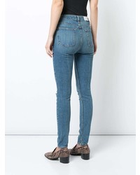 Синие рваные джинсы скинни от RE/DONE