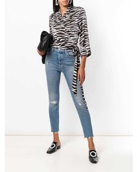 Синие рваные джинсы скинни от Grlfrnd