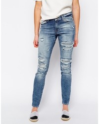 Синие рваные джинсы скинни от Vero Moda