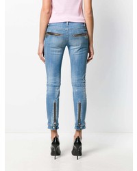 Синие рваные джинсы скинни от Dsquared2