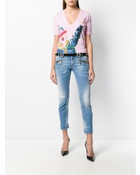 Синие рваные джинсы скинни от Dsquared2