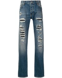 Мужские синие рваные джинсы от Alexander McQueen