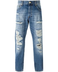 Мужские синие рваные джинсы от Alexander McQueen
