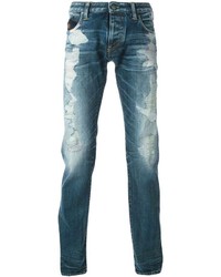 Мужские синие рваные джинсы от Armani Jeans