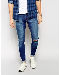 Мужские синие рваные джинсы от Asos