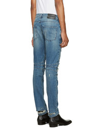 Мужские синие рваные джинсы от Pierre Balmain