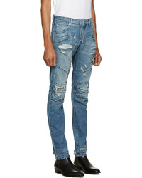 Мужские синие рваные джинсы от Pierre Balmain