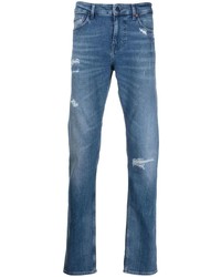 Мужские синие рваные джинсы от BOSS