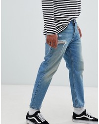 Мужские синие рваные джинсы от Cheap Monday