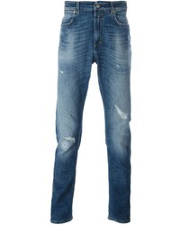 Мужские синие рваные джинсы от Closed